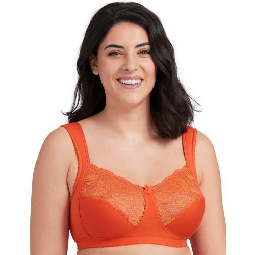 Miss Mary Of Sweden Lovely Lace Non Wired Full Cup Bra - Orange