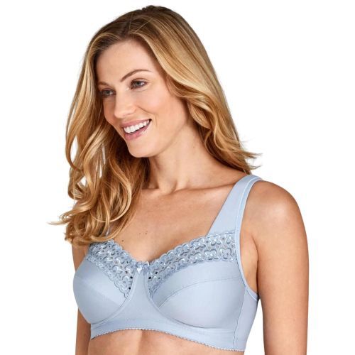 Miss Mary Of Sweden Broderie Anglaise Full Cup Non Wired Bra - Dusty Blue