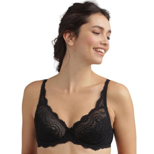Playtex Flower Elegance Lace Bra - Black