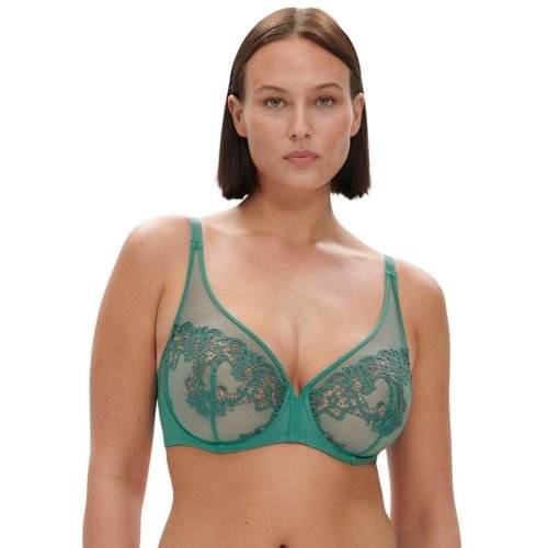 Simone Perele Saga Plunge Bra - Garden Green