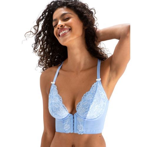 Pour Moi Opulence Front Fastening Bralette - Powder Blue/Cream