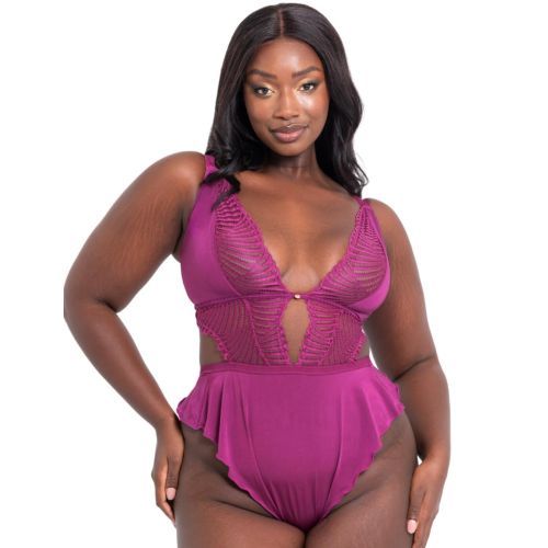 Scantilly by Curvy Kate After Hours Stretch Lace Teddy - Orchid