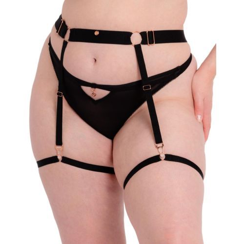 Scantilly by Curvy Kate Rules of Distraction Strap Suspender Belt - Black
