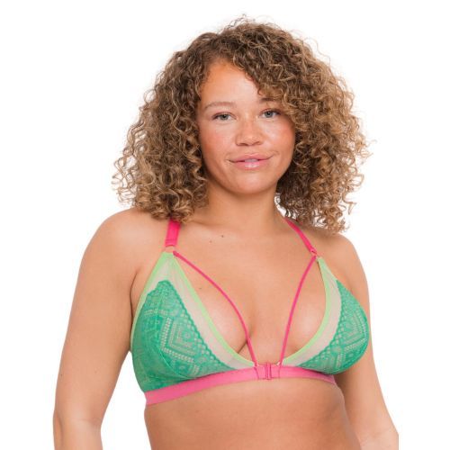 Curvy Kate Front and Centre Bralette - Mint/Pink