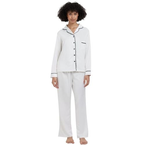 Bluebella Claudia Shirt and Trouser Set - Cream/Black