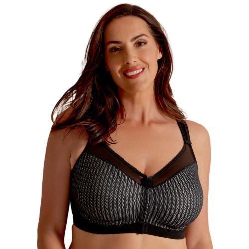 Berlei Beauty Stripe Front Fastening Bra - Black/Grey