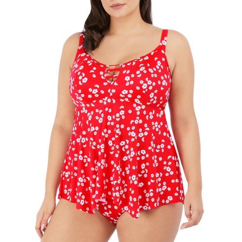 Elomi Plain Sailing Moulded Tankini Top - Red Floral