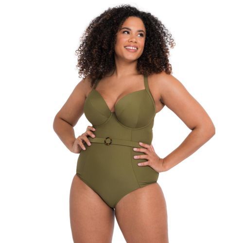 Curvy Kate Retro Sun Halter Swimsuit - Olive