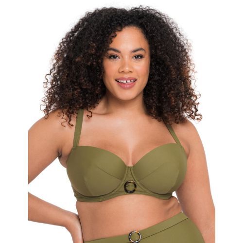 Curvy Kate Retro Sun Balcony Bikini Top - Olive
