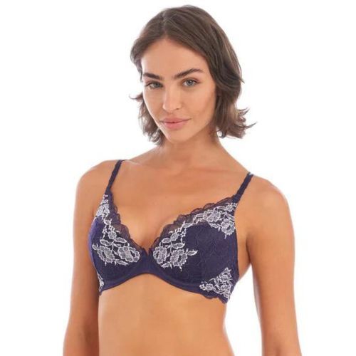 Wacoal Lace Perfection Underwired Plunge Bra - Evening Blue