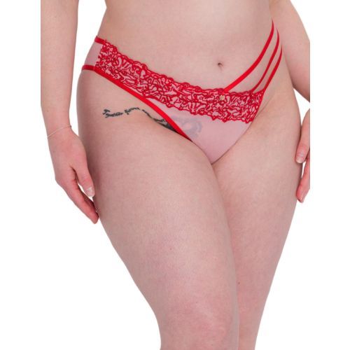 Scantilly by Curvy Kate Tantric Brazilian Brief - Pink/Red