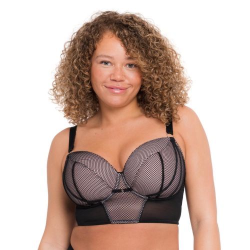 Curvy Kate Gin Fizz Longline Balcony Bra - Black/Blush