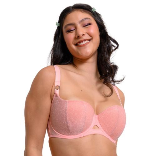 Curvy Kate Lift Off Padded Balcony Bra - Rose Sparkle