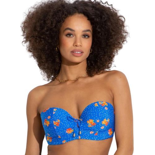 Pour Moi Santa Cruz Padded Bikini Top - Blue Floral