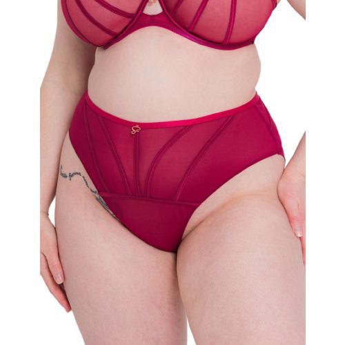 Scantilly by Curvy Kate Senses High Waist Brief - Cherry