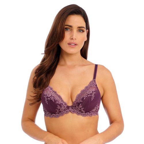 Wacoal Embrace Lace Plunge Bra - Italian Plum/ Valerian