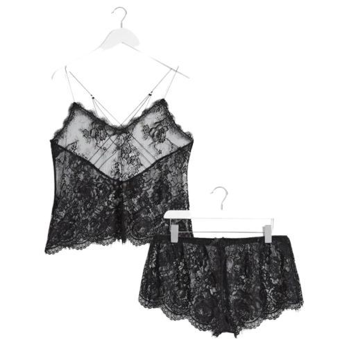 Figleaves Gigi Galloon Short Pyjama Set - Black