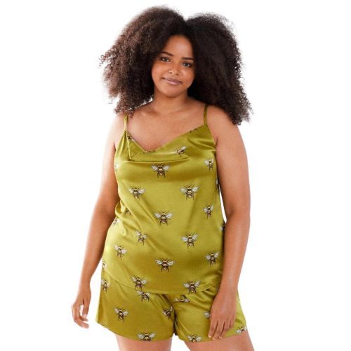 Chelsea Peers Short Cami Pyjama Set - Olive Bee
