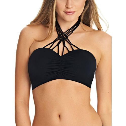 Freya Macrame Bandeau Bikini Top - Black