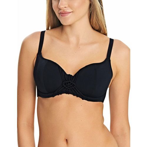 Freya Macrame Balcony Bikini Top - Black