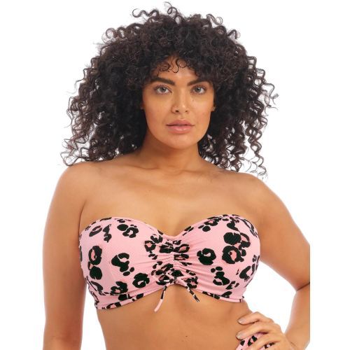 Elomi Kambuku Bandeau Bikini Top - Pink