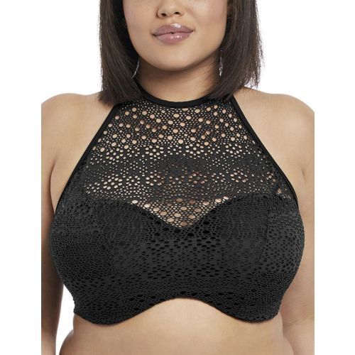 Elomi Indie High Neck Bandeau Bikini Top - Black