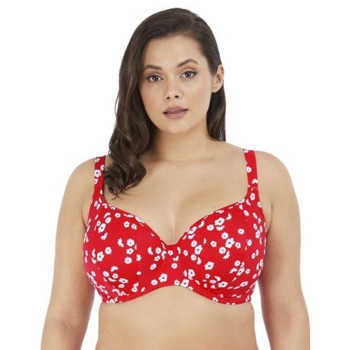 Elomi Plain Sailing Sweetheart Bikini Top - Red Floral