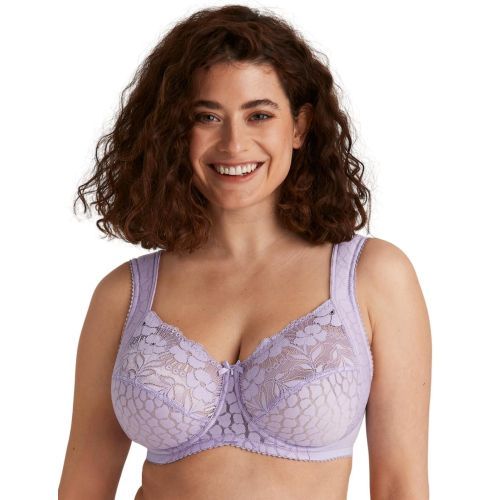 Miss Mary Of Sweden Jacquard & Lace Underwired Bra - Lavender