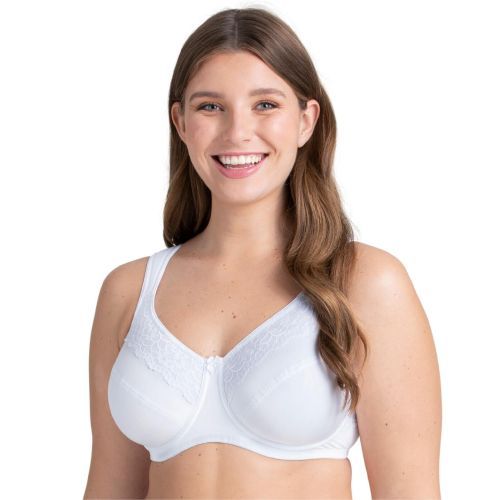 Miss Mary Of Sweden Cotton Now Underwired Minimiser Bra - White