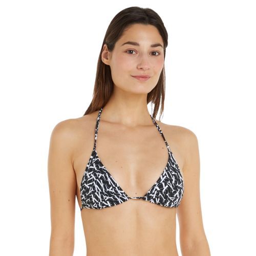 Calvin Klein Triangle Bikini Top - Monogram Black