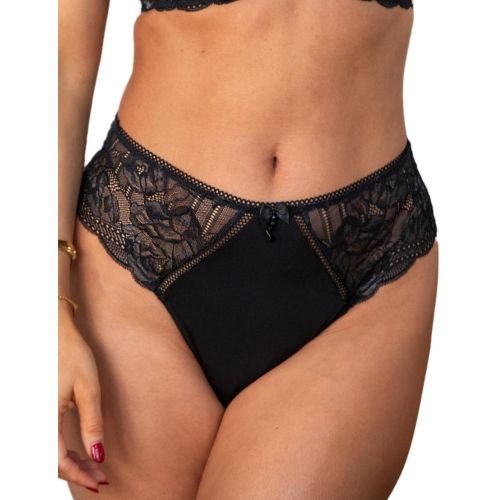 Pour Moi Ooo La La High Waist Brazilian Brief - Black/Slate