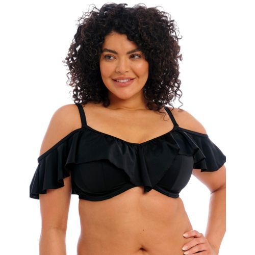Elomi Plain Sailing Bardot Bikini Top - Black