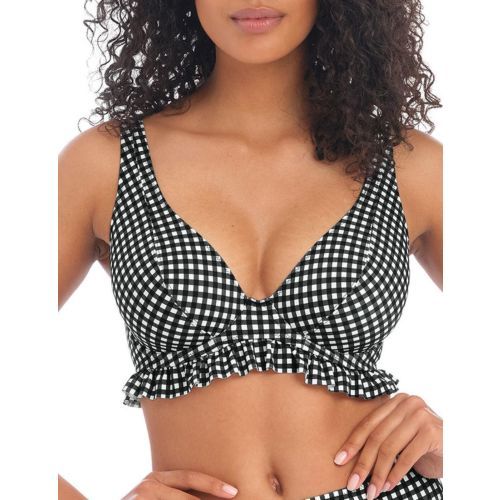 Freya Check In High Apex Bikini Top - Monochrome
