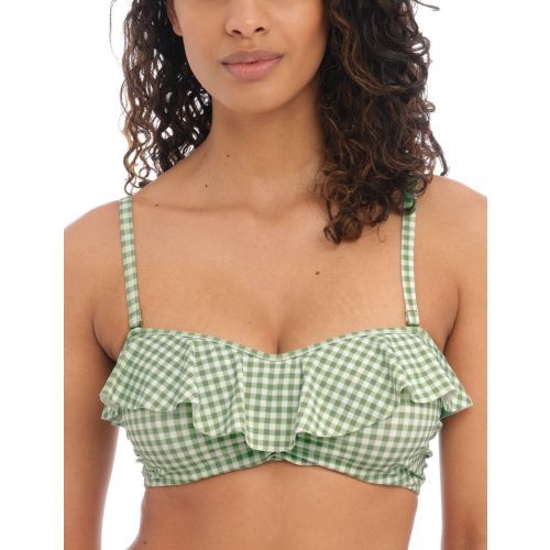 Freya Check In Bandeau Bikini Top - Khaki