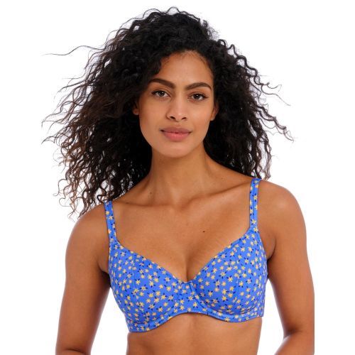 Freya Garden Disco Plunge Bikini Top - Bluebell