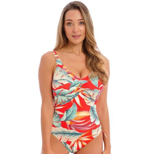 Fantasie Bamboo Grove V Neck Swimsuit - Hot Chilli