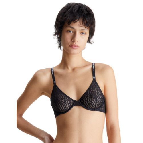 Calvin Klein Lace Unlined Demi Bra - Black