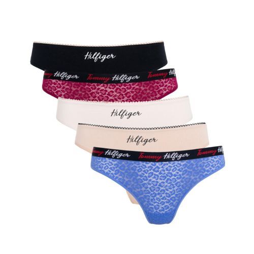 Tommy Hilfiger TH Floral Lace Thong Holiday 5 Pack - Misty/Iris/White/Wine/Desert Sky