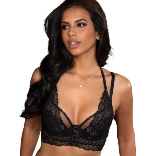 Pour Moi Ooo La La Front Fastening Bralette - Black/Slate