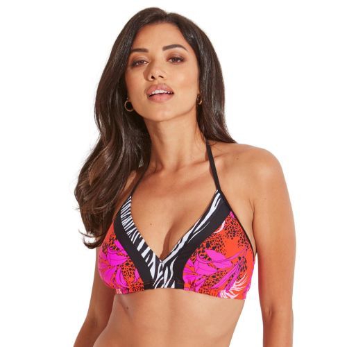 Pour Moi In The Mix Triangle Bikini Top - Animal Mix