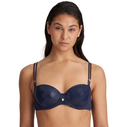 Marie Jo San Domino Padded Balcony Bikini Top - Evening Blue