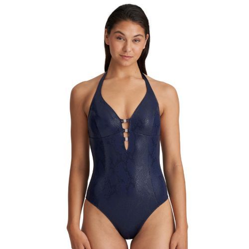 Marie Jo San Domino Padded Triangle Swimsuit - Evening Blue