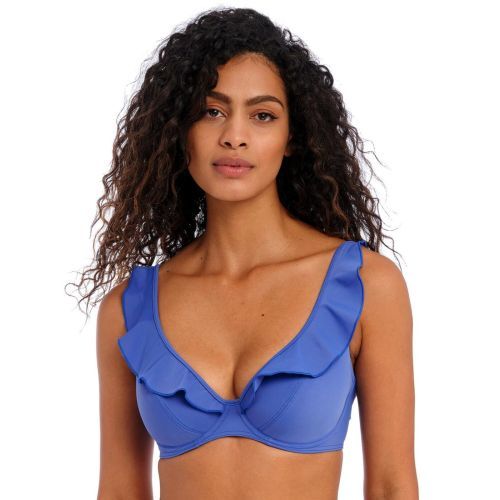 Freya Jewel Cove High Apex Bikini Top - Plain Azure