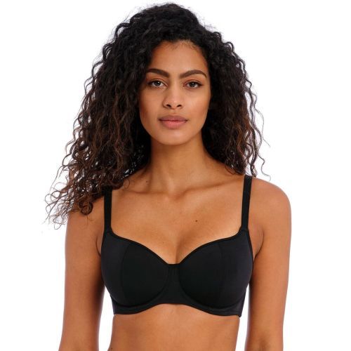 Freya Jewel Cove Underwired Sweetheart Bikini Top - Plain Black