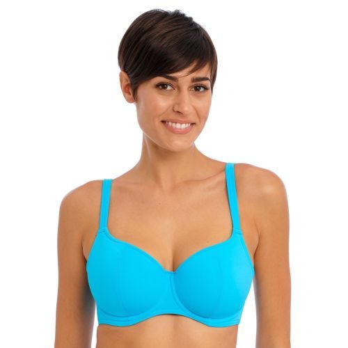 Freya Jewel Cove Underwired Sweetheart Bikini Top - Plain Turquoise