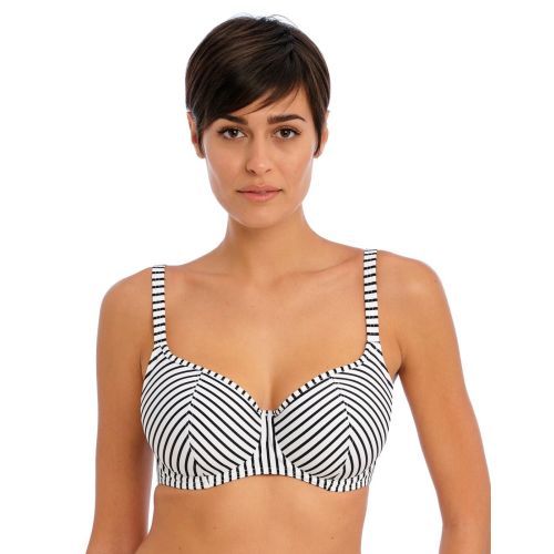 Freya Jewel Cove Underwired Sweetheart Bikini Top - Stripe Black