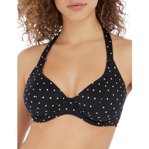 Freya Jewel Cove Underwired Halter Bikini Top - Black