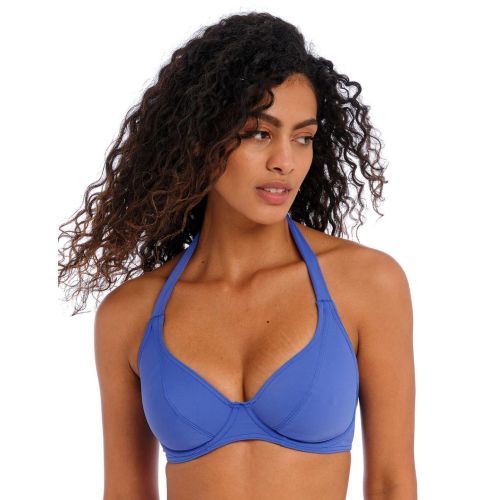 Freya Jewel Cove Underwired Halter Bikini Top - Plain Azure