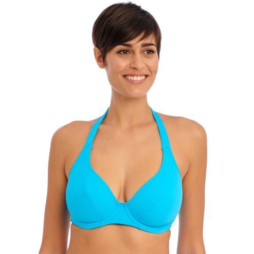 Freya Jewel Cove Underwired Halter Bikini Top - Plain Turquoise