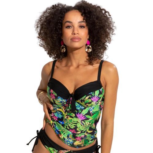 Pour Moi St Lucia Padded Underwired Tankini Top - Tropical